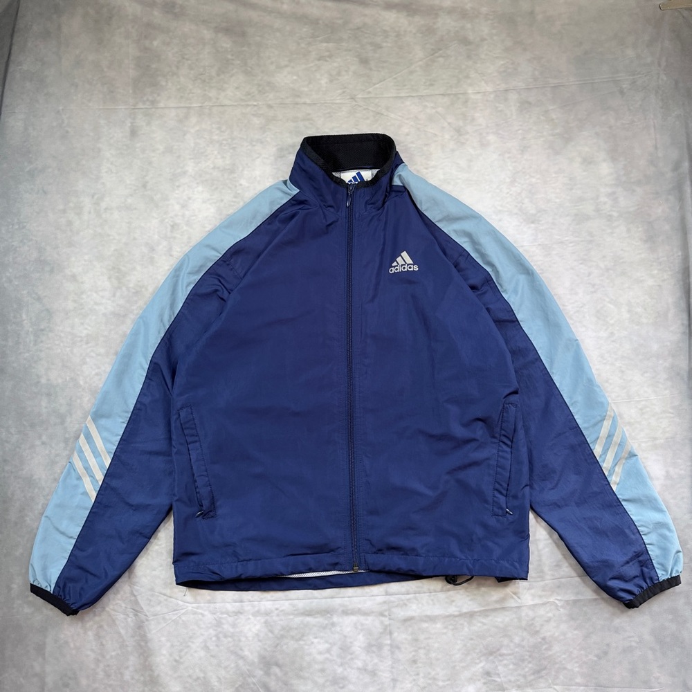 Vintage 90s Adidas navy windbreaker jacket